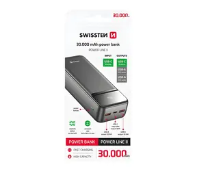 Swissten Power Line II 30000 mAh černá / Power Bank
