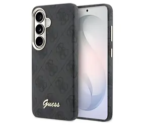 Guess PU 4G Script Metal Logo Magnetic černá / Zadní kryt / Samsung Galaxy S26 / MagSafe