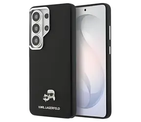 Karl Lagerfeld Grained PU Leather K&CH Heads černá / Zadní kryt / Samsung Galaxy S26 Ultra / Magnetický