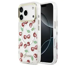 Guess IML Glitter Cherry MagSafe / Zadní kryt / iPhone 17 Pro