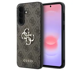 Guess 4G Metal Logo hnědá / Zadní kryt / PU / pro Samsung Galaxy A37