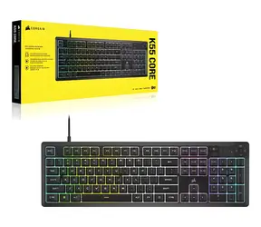 Corsair K55 Core RGB černá / Herní klávesnice / Rubber Dome / RGB LED podsvícení / DE layout / USB