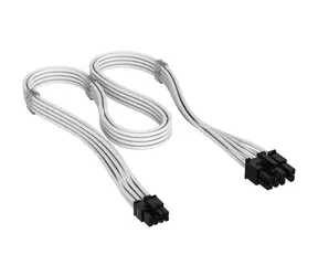 Corsair Premium Sleeved Type 5 bílá / Napájecí kabel / PCIe 6+2pin / pro modulární zdroje