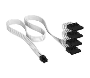 Corsair Premium Sleeved bílá / SATA napájecí kabel / 4x konektor / pro modulární zdroje / Type 5