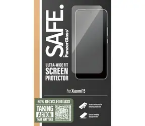 PanzerGlass SAFE UWF pro Xiaomi 15 černá / Tvrzené sklo / Plně nalepovací / tloušťka 0,58 mm