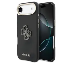 Guess PU Grained 4G Resin Metal Logo iPhone Air černá / Zadní kryt / PU kůže / kovové logo