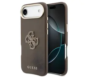 Guess PU Grained 4G Resin Metal Logo hnědá / Zadní kryt / pro iPhone Air