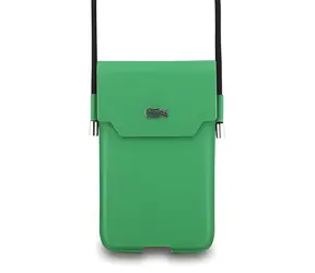 Lacoste PVC Iconic Petit Pique Metal Logo XL zelená / Kapsa na telefon