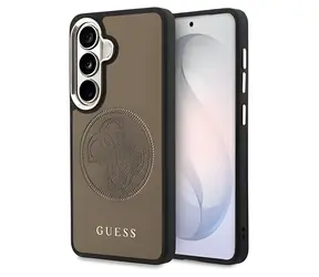 Guess PU Perforated 4G pro Samsung Galaxy S26 hnědá / Zadní kryt / Perforovaný design se 4G logem / Koženkový (PU)