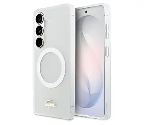Lacoste Frosted Finish Gold Logo bílá / Zadní kryt / Samsung Galaxy S26 / PC/TPU / magnetický