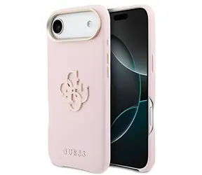 Guess PU Grained 4G Resin Metal Logo růžová / Zadní kryt / pro iPhone Air