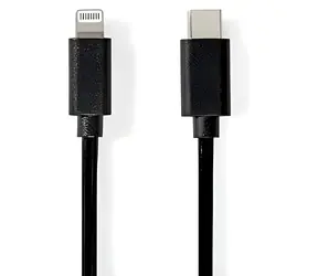 Nedis Lightning kabel 1 m černá / Datový kabel / USB-C (M) - Lightning 8-pin (M) / USB 2.0 / 480 Mbps