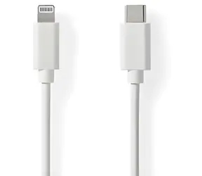 Nedis Lightning kabel 1 m bílá / Datový kabel / USB-C (M) - Lightning 8-pin (M) / USB 2.0 / 480 Mbps