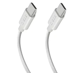 SBS USB-C - USB-C bílá / Kabel / 100 W / Power Delivery / opletený / 1,5 m