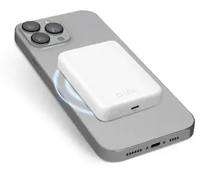 SBS PowerBank Mini Mag 5000 mAh bílá / Bezdrátová / 15 W / USB-C PD
