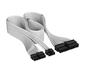 Corsair Premium Sleeved bílá / Napájecí kabel / 24-pin ATX / Gen 5 / pro zdroje Type-5 / textilní opletení