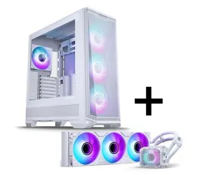 PHANTEKS Eclipse G400A + Glacier M25 Gen2 bílá / Sada: PC skříň + AiO vodní chladič CPU / Mid Tower / průhledná bočnice