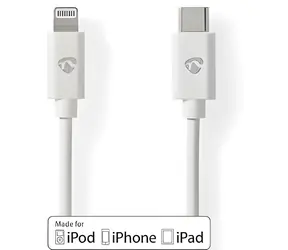 Nedis Lightning kabel 2 m bílá / Datový kabel / USB-C (M) - Lightning 8-pin (M) / USB 2.0 / 480 Mbps