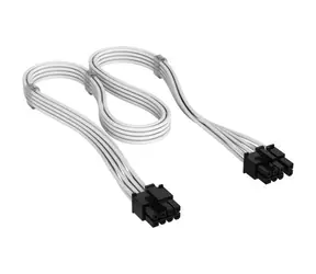 Corsair Premium Sleeved PCIe Single kabel (Gen 4) bílá / 1xPCIe 6+2pin / 1xPCIe 8pin / délka 650mm