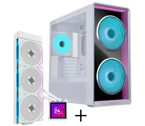 Lian Li LANCOOL 217 INF + HydroShift II LCD-S 360TL bílá / Bundle / PC skříň + AiO 360 mm / RGB / LCD / Intel + AMD