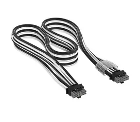 Corsair Premium Sleeved černo-bílá / Napájecí kabel / 12V-2x6 - 12V-2x6 / univerzální