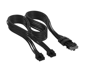 Corsair Premium Sleeved Type 5 černá / Napájecí kabel / 2x 8-pin PCIe - 12V-2x6 / pro modulární zdroje / Sleeved
