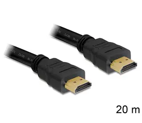 DeLock HDMI kabel High Speed s Ethernetem / A (M) - A (M) / 20 m / 4K / 10,2 Gbit/s / zlaté kontakty