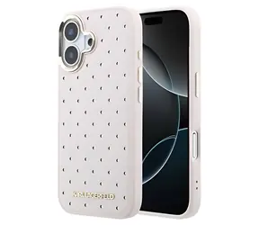 Karl Lagerfeld PU Perforated Gold Dots Pink / Zadní kryt / MagSafe / PU koženka / pro iPhone 17