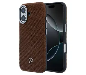 Mercedes PU Leather Wood Semi Wrap Camel / Zadní kryt / MagSafe / pro iPhone 17