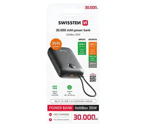 SWISSTEN VOLTBOX 30000 mAh černá