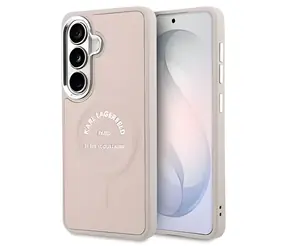 Karl Lagerfeld PU RSG Logo růžová pro Galaxy S26 / Zadní kryt / Magnetický / Umělá kůže