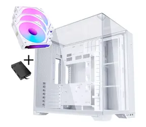 Lian Li O11 Vision Compact bílá + 3× UNI FAN SL-INF 120 mm / PC skříň / Mid Tower / Tempered Glass / ARGB