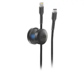SBS černá / Kabel USB-C - Lightning / MFI / 18 W / 2 m / magnetický držák