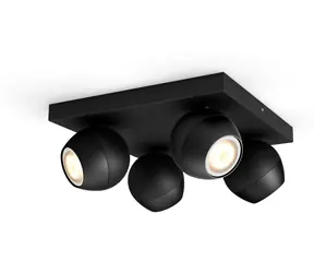 Philips Hue Buckram WA BT LED 4x5W černá + ovladač / LED bodové svítidlo GU10 / 4x350lm / 2200-6500 K / IP20