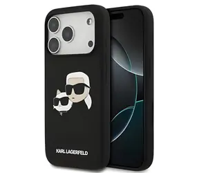 Karl Lagerfeld Liquid Silicone Double Heads MagSafe černá / Zadní kryt / iPhone 17 Pro