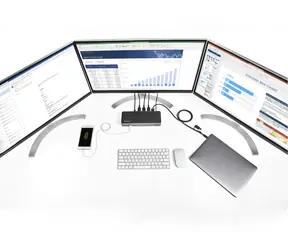 StarTech USB-C & USB-A Hybrid / Dokovací stanice / 3x monitor / 4K 60Hz / DP / HDMI / 85W PD