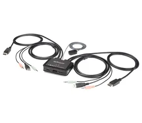 StarTech 2-portový KVM přepínač DisplayPort / 4K 60Hz / USB / DP 1.2 / integrované kabely