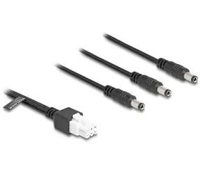 DeLock Mini-Fit 4,2mm 6pin - 3x DC 5,5x2,5mm černá / Napájecí kabel / rozbočovač 1:3