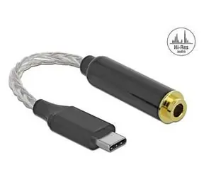 DeLock USB-C na 4,4 mm 5pin Jack černá / Audio adaptér / 12,5 cm / CX21988