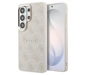Guess PU Leather 4G Gold Frame růžová / Zadní kryt / Samsung Galaxy S26 Ultra / Magnetický / PU kůže