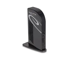 DeLock USB-C Triple Display černá / Dokovací stanice / 3× 4K 60Hz / HDMI + DisplayPort / PD 96W / 5× USB / LAN