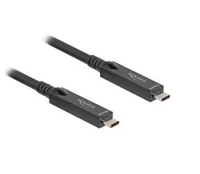 DeLock Kabel USB-C (M) - USB-C (M) 15 m / AOC / DisplayPort 1.4 / 20 V 3 A