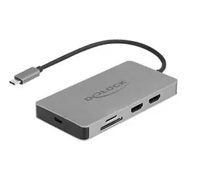 DeLock USB-C 2× HDMI / Dokovací stanice / Gigabit LAN