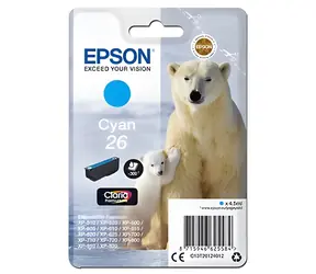 Epson 26 azurová / Originální cartridge / Expression Premium XP-510, 520, 600, 605, 610, 615 / 4,5 ml