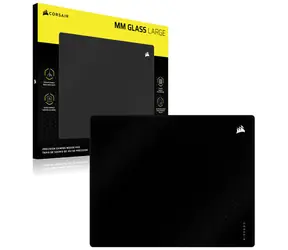 Corsair MM Glass černá / Herní podložka pod myš / 400x500 mm / skleněný matný povrch / protiskluzová základna