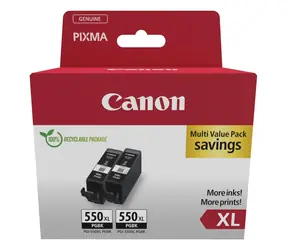 Canon PGI-550PGBK XL Twin Pack / Cartridge / originální / 2× 15 ml / černá / vysoká výtěžnost