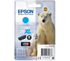 Epson 26XL azurová / Originální cartridge / 8.7 ml / Expression Premium XP-510/520/600/605