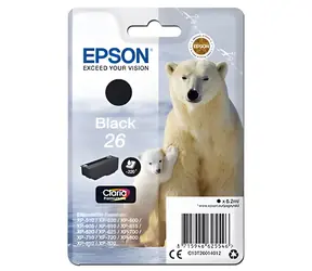 Epson 26 černá / Originální cartridge / XP-510, 520, 600, 605, 610, 615, 620, 625 / 6.2 ml