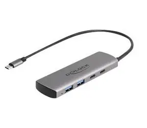 DeLock / Rozbočovač USB / USB-C / 10 Gbps / 2× USB-C + 2× USB-A / napájení / desktop