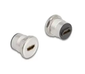 Delock HDMI samice - HDMI samice černá, stříbrná / Adaptér / Panelová montáž